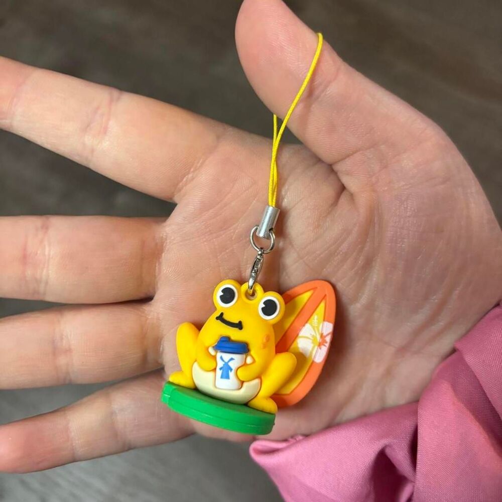 Limited Edition Dutch Bros Surfing Frog Phone Charm NWOT <3